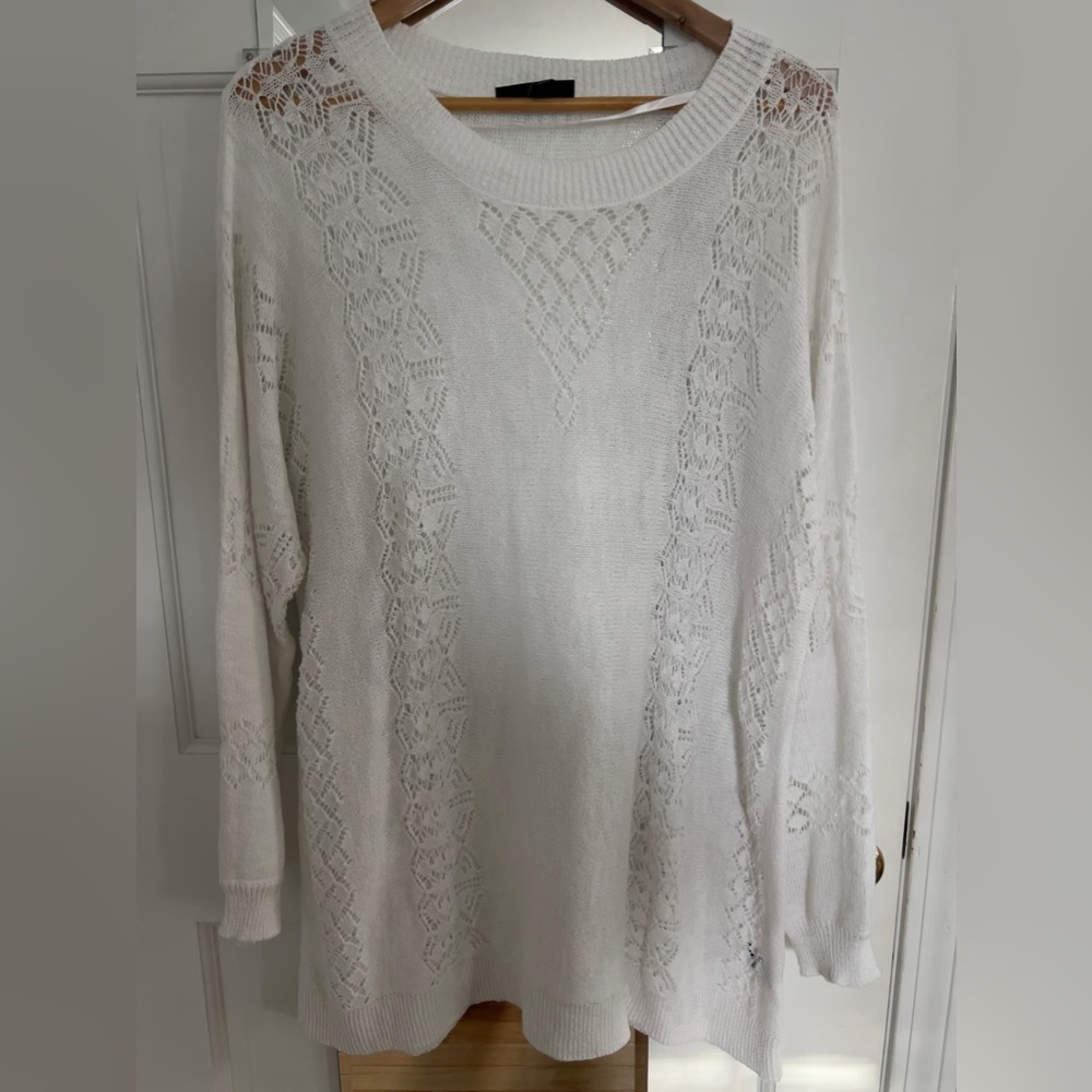 18/20 Lane Bryant White sweater tunic